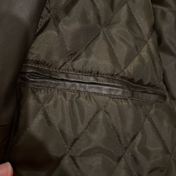 Men’s Big and Tall Size 4X Dark Brown Leather Bomber Jacket - Picture 4 of 7